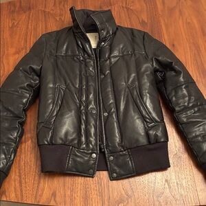 Black Leather Bomber Jacket